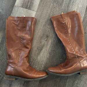 Marc Fisher Brown Studded Heeled Boots